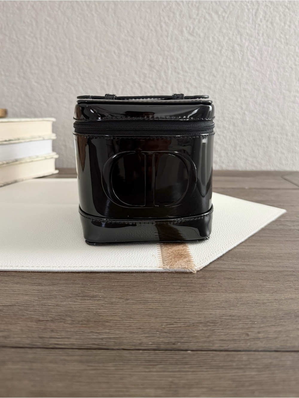 Dior Black Patent Cosmetic Case